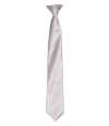 PR755 Premier 'Colours' Satin Clip Tie Silver colour image